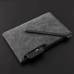 Suede clutch bag